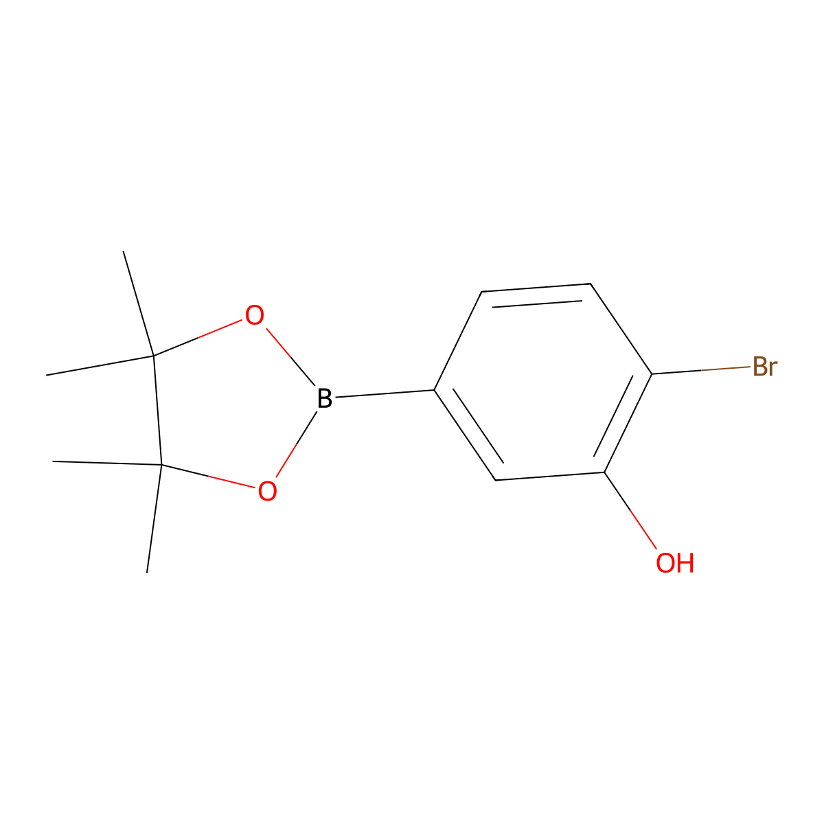 4-Bromo-3-hydroxyphenylboronic acid pinacol ester molecular structure, CAS 2121512-98-7