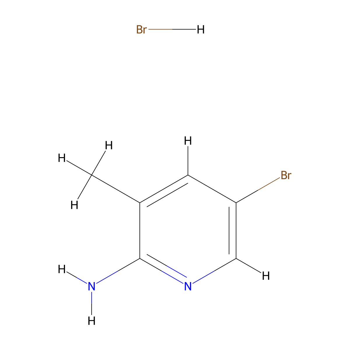 2-Amino-5-bromo-3-methylpyridine hbr molecular structure, CAS 2121513-02-6