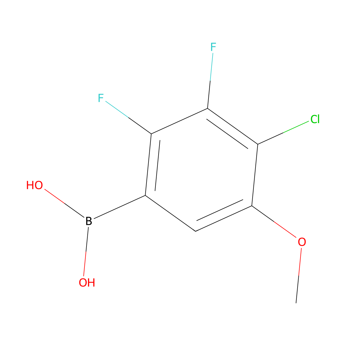 4-Chloro-2,3-difluoro-5-methoxyphenylboronic acid molecular structure, CAS 2121513-09-3
