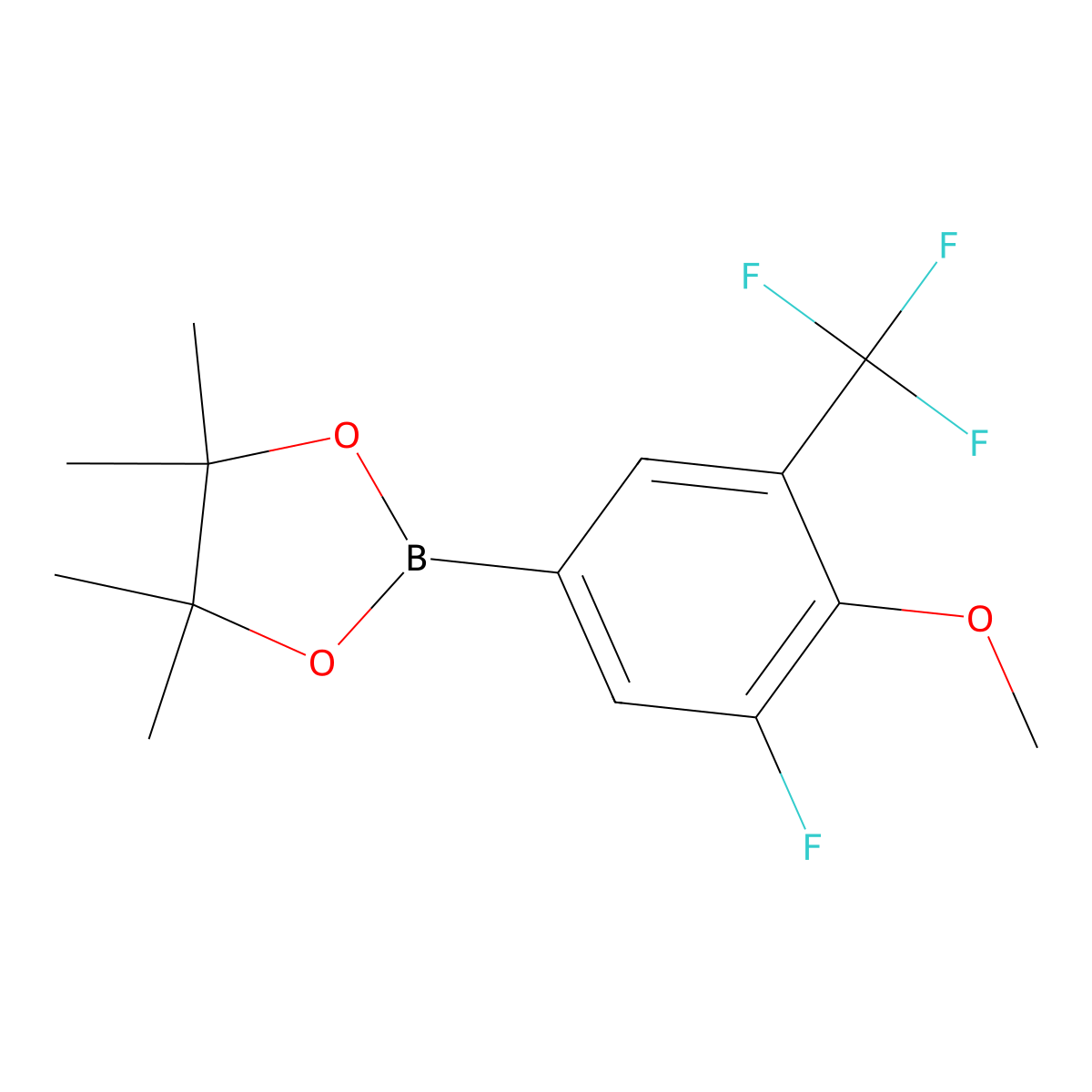 3-Fluoro-4-methoxy-5-trifluoromethylphenylboronic acid pinacol ester molecular structure, CAS 2121513-13-9