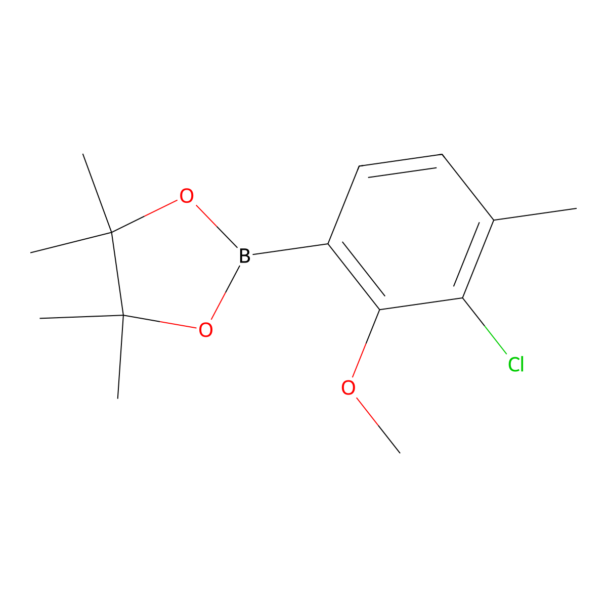 3-Chloro-2-methoxy-4-methylphenylboronic acid pinacol ester molecular structure, CAS 2121513-15-1
