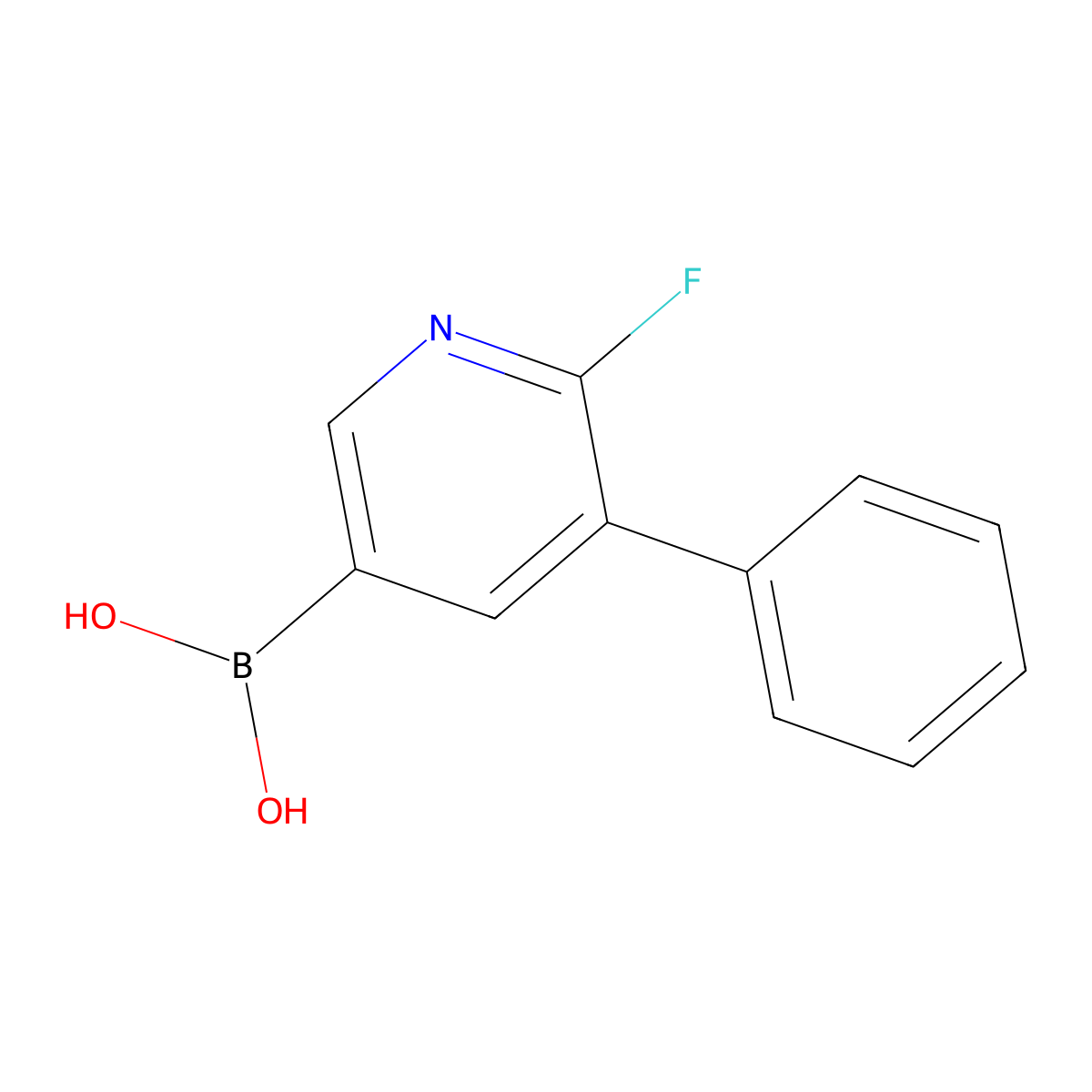2-Fluoro-3-phenylpyridine-5-boronic acid molecular structure, CAS 2121513-18-4