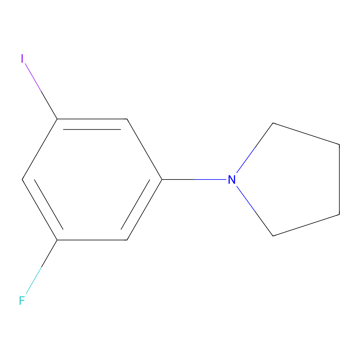 1-(3-Fluoro-5-iodophenyl)pyrrolidine molecular structure, CAS 2121513-22-0