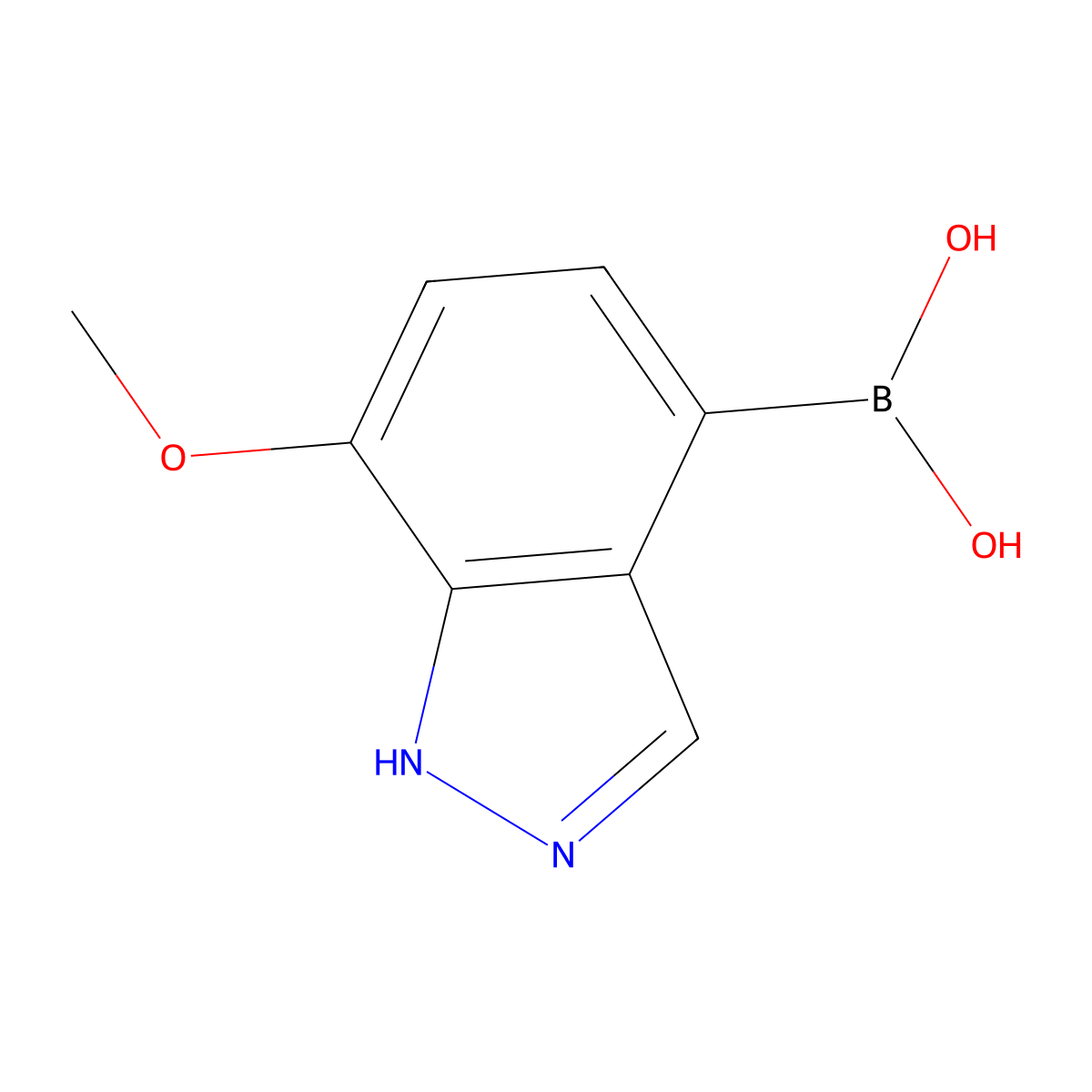 7-methoxy-1H-indazole-4-boronic acid molecular structure, CAS 2121513-25-3