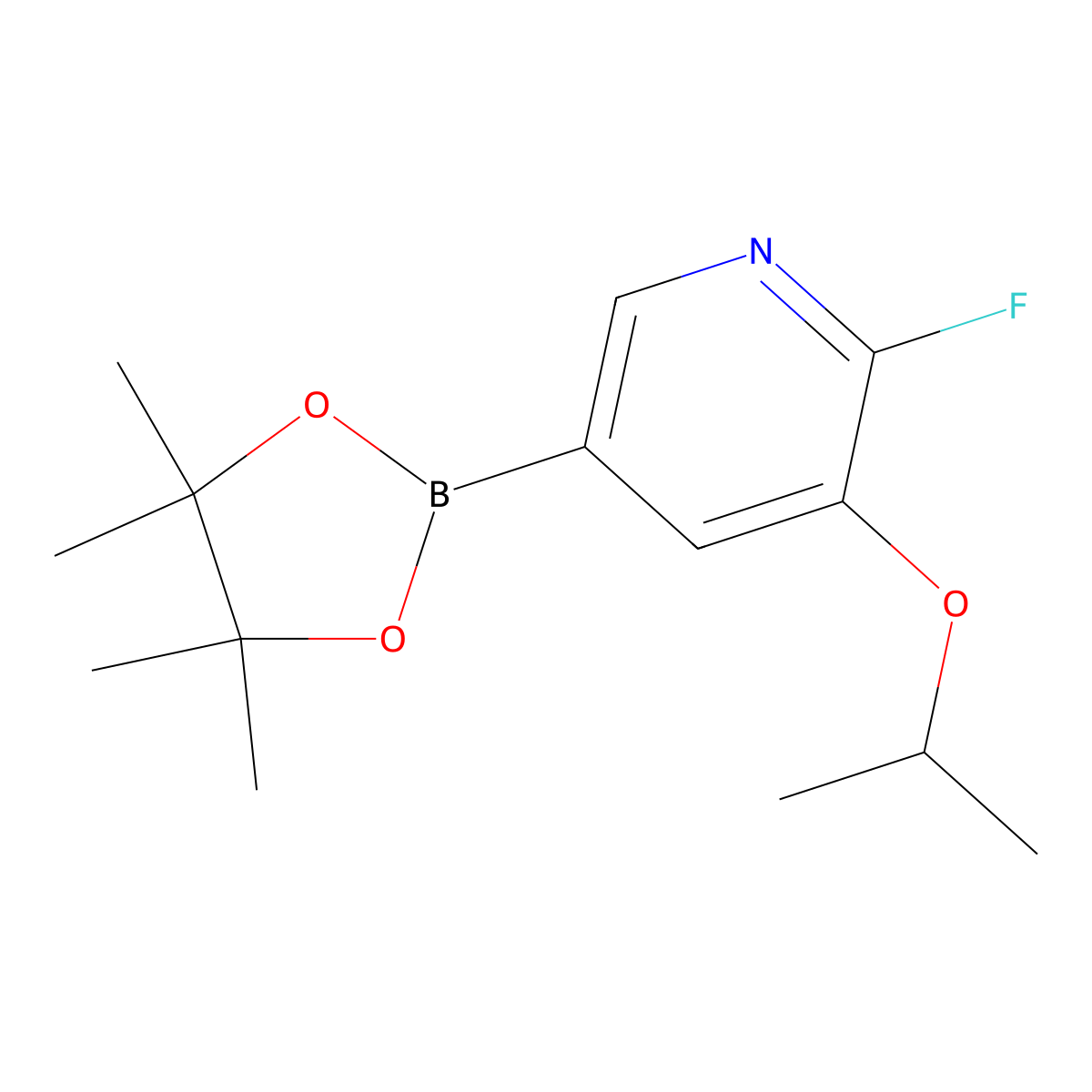 2-Fluoro-3-isopropoxypyridine-5-boronic acid pinacol ester molecular structure, CAS 2121513-27-5