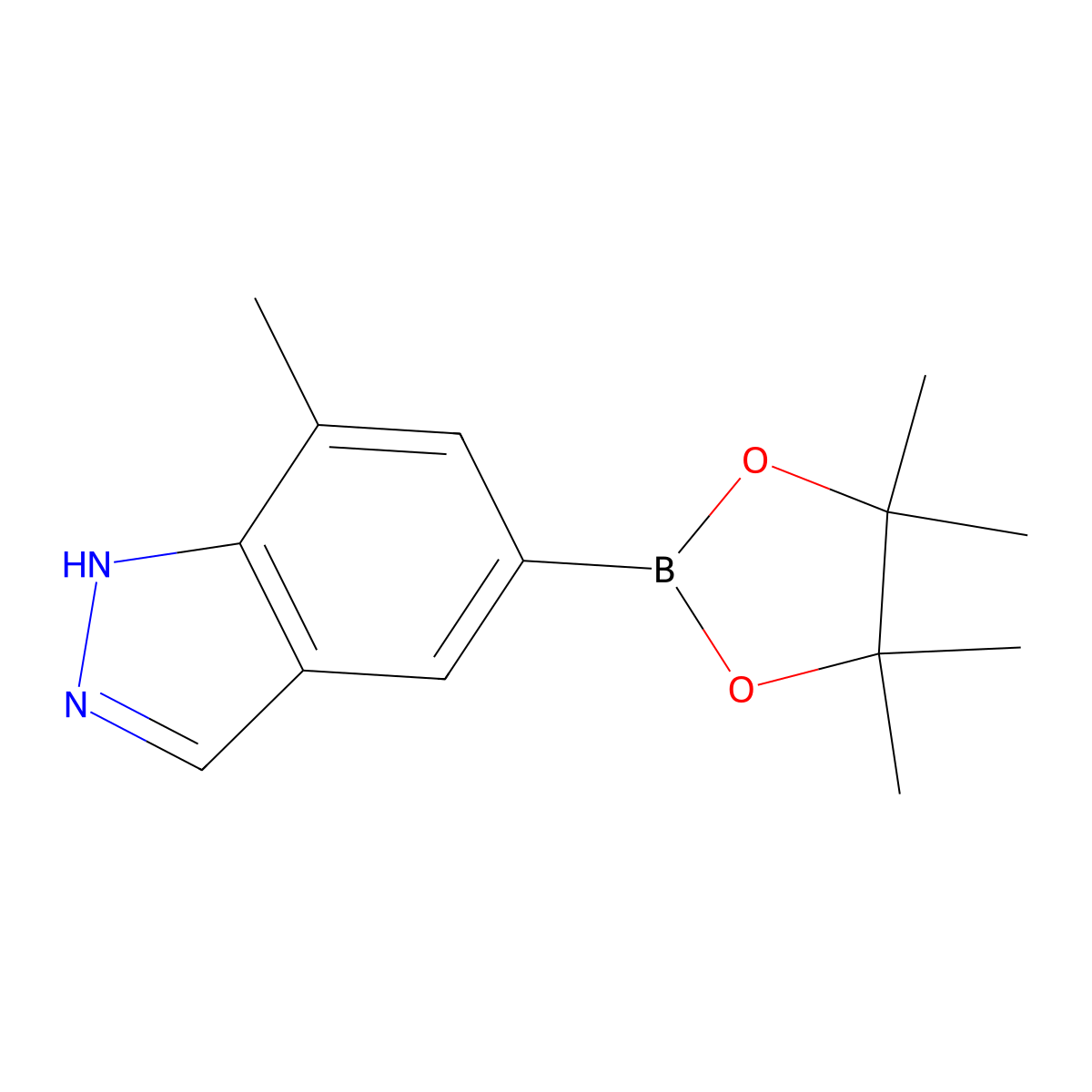 7-Methyl-5-(4,4,5,5-tetramethyl-1,3,2-dioxaborolan-2-yl)-1H-indazole molecular structure, CAS 2121513-33-3