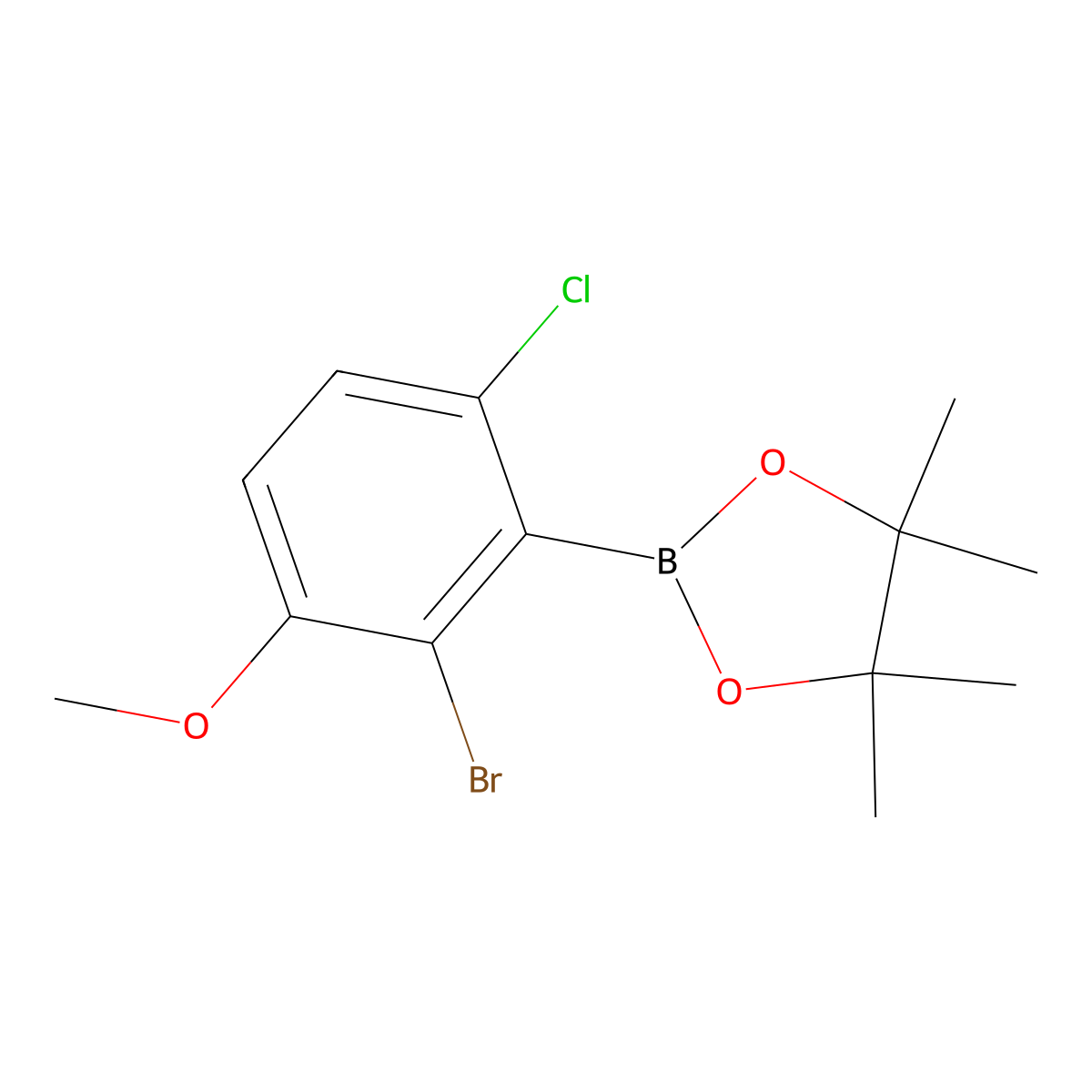 2-Bromo-6-chloro-3-methoxyphenylboronic acid pinacol ester molecular structure, CAS 2121513-36-6