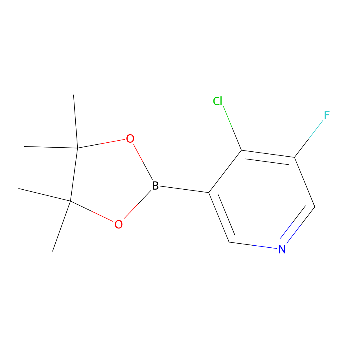 4-Chloro-3-fluoro-5-(4,4,5,5-tetramethyl-1,3,2-dioxaborolan-2-yl)pyridine molecular structure, CAS 2121513-37-7