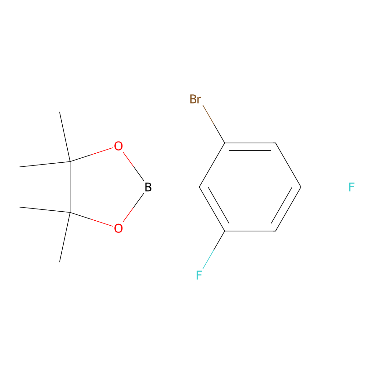2,4-Difluoro-6-bromophenylboronic acid pinacol ester molecular structure, CAS 2121513-38-8