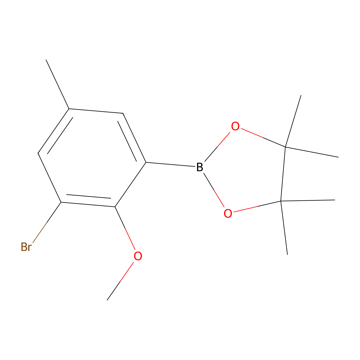 2-(3-Bromo-2-methoxy-5-methylphenyl)-4,4,5,5-tetramethyl-1,3,2-dioxaborolane molecular structure, CAS 2121513-42-4