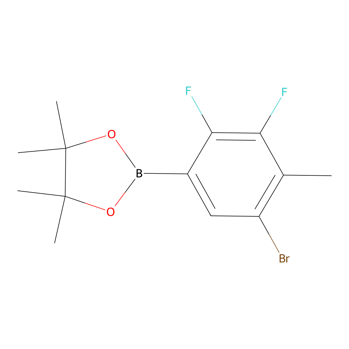 5-Bromo-2,3-difluoro-4-methylphenylboronic acid pinacol ester molecular structure, CAS 2121513-43-5