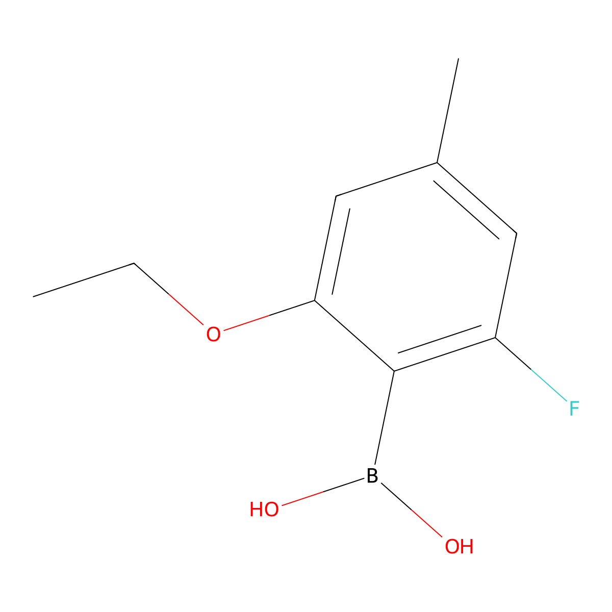 2-Ethoxy-6-fluoro-4-methylphenylboronic acid molecular structure, CAS 2121513-45-7