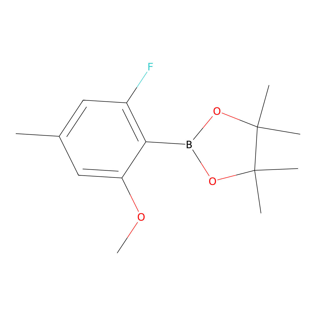 2-Fluoro-6-methoxy-4-methylphenylboronic acid pinacol ester molecular structure, CAS 2121513-46-8