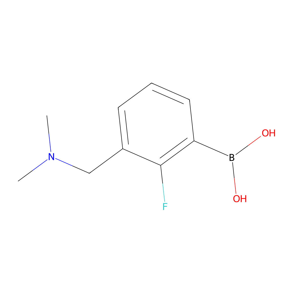 3-(N,N-dimethylaminomethyl)-2-fluorophenylboronic acid molecular structure, CAS 2121513-48-0