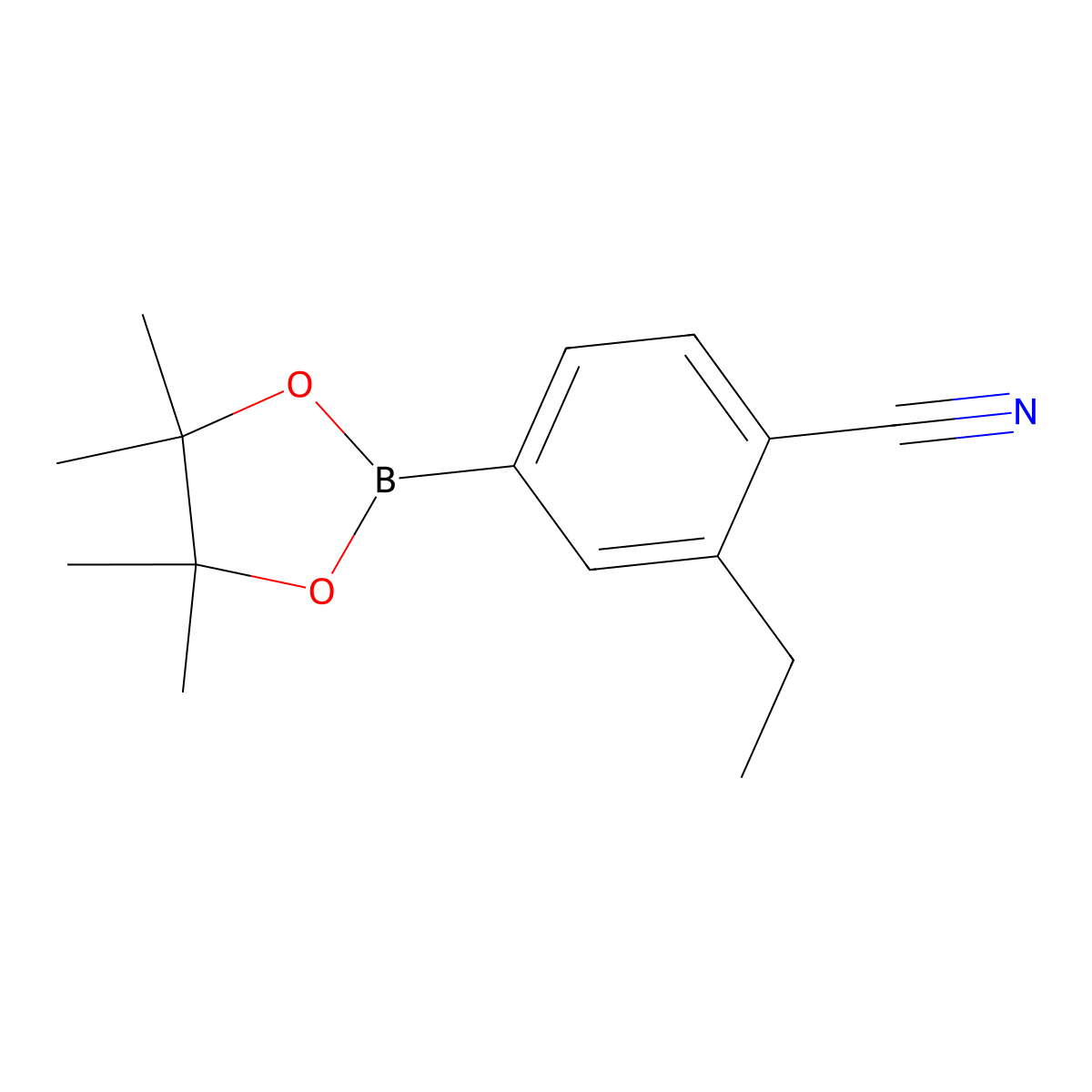 4-Cyano-3-ethylphenylboronic acid pinacol ester molecular structure, CAS 2121513-53-7