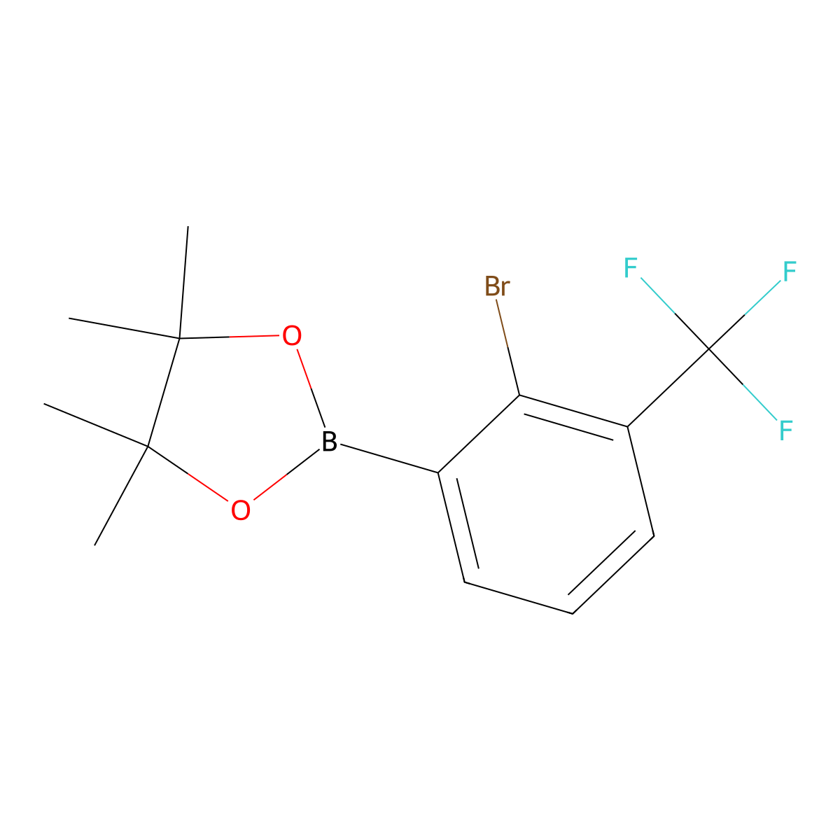 2-Bromo-3-trifluoromethylphenylboronic acid pinacol ester molecular structure, CAS 2121513-56-0
