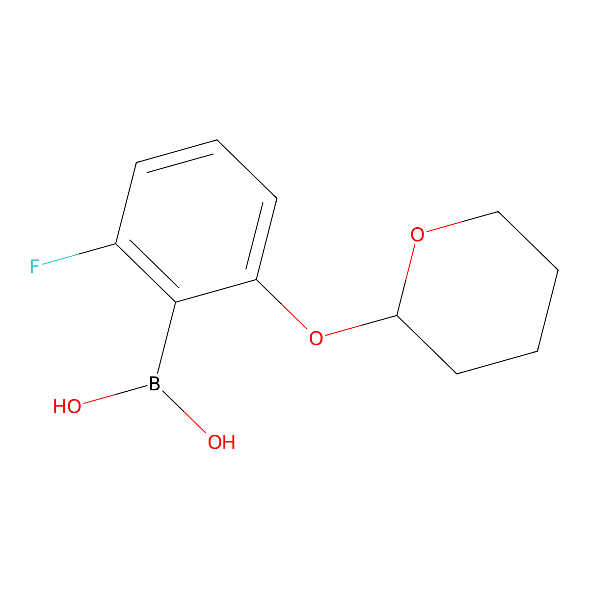 Boronic acid, B-[2-fluoro-6-[(tetrahydro-2H-pyran-2-yl)oxy]phenyl]- molecular structure, CAS 2121513-57-1