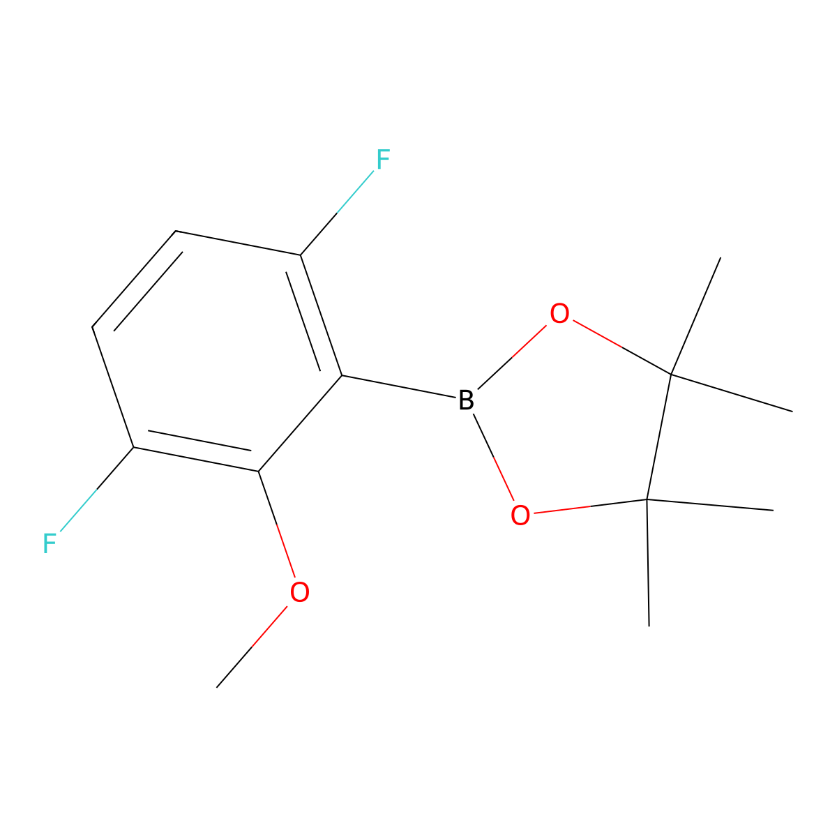3,6-Difluoro-2-methoxyphenylboronic acid pinacol ester molecular structure, CAS 2121513-59-3