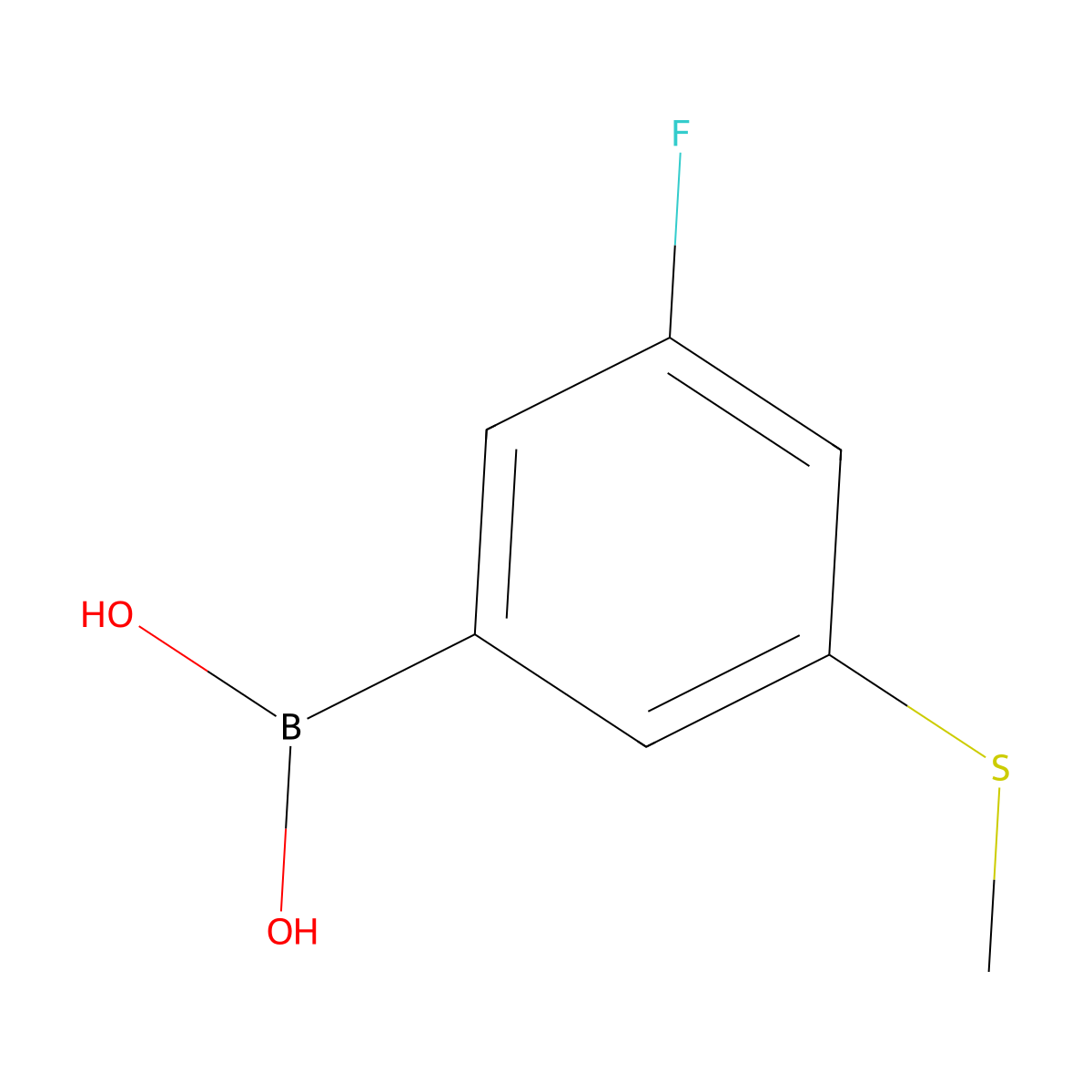 3-Fluoro-5-(methylthio)phenylboronic acid molecular structure, CAS 2121513-60-6