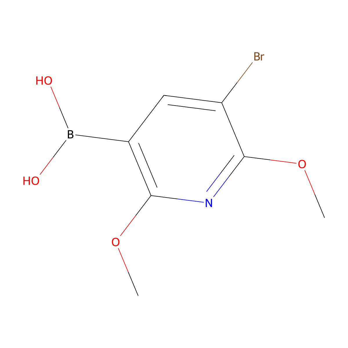 5-Bromo-2,6-dimethoxypyridine-3-boronic acid molecular structure, CAS 2121513-61-7