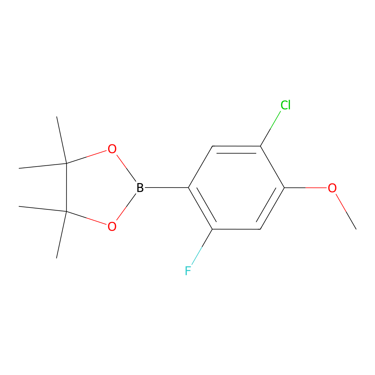 5-Chloro-2-fluoro-4-methoxyphenylboronic acid pinacol ester molecular structure, CAS 2121513-64-0