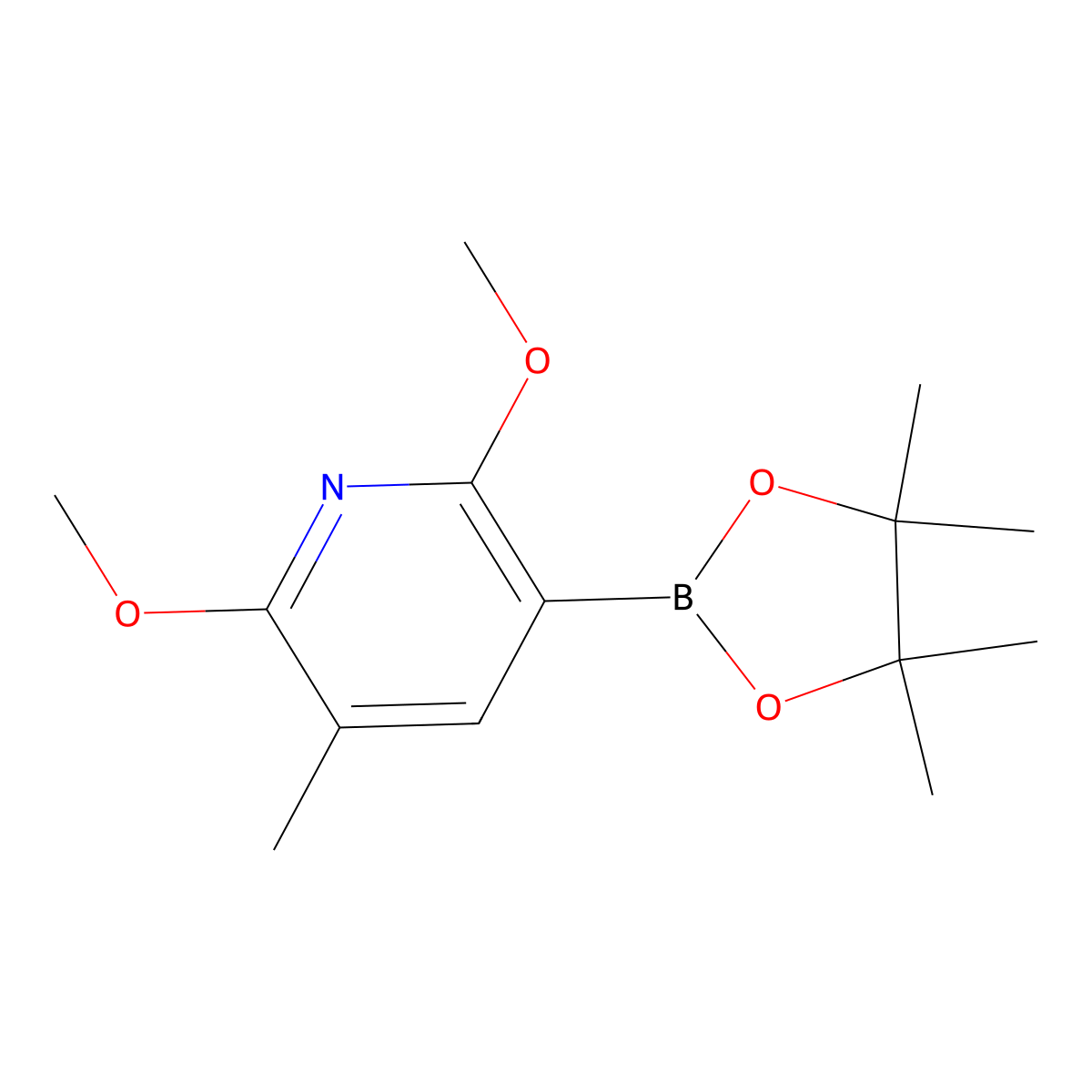 2,6-Dimethoxy-5-methyl-3-(4,4,5,5-tetramethyl-1,3,2-dioxaborolan-2-yl)pyridine molecular structure, CAS 2121513-65-1