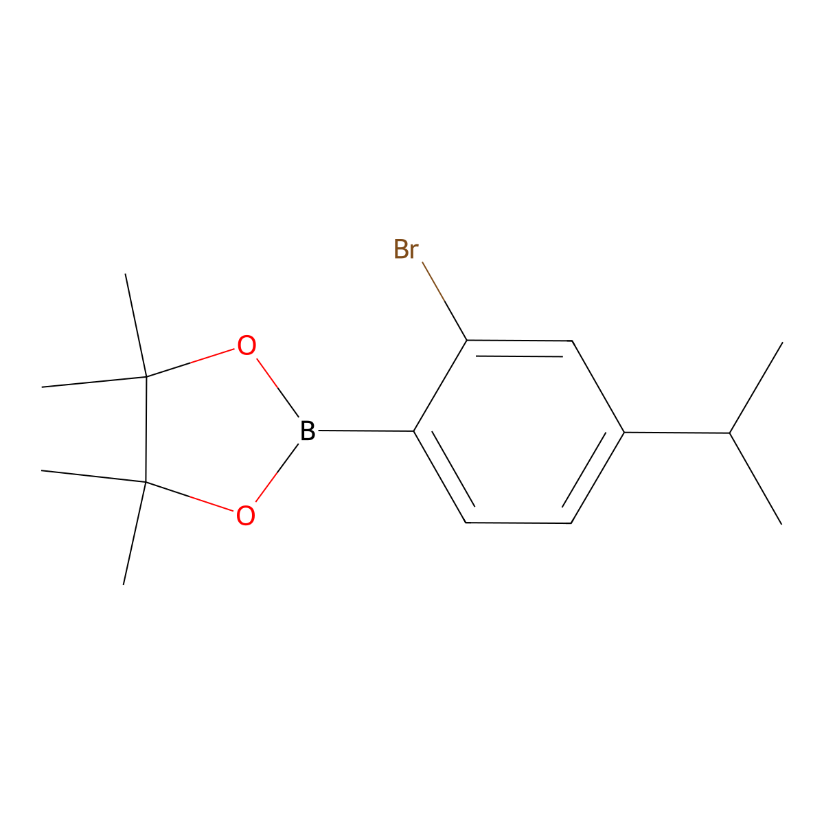 2-Bromo-4-isopropylphebylboronic acid pinacol ester molecular structure, CAS 2121513-67-3