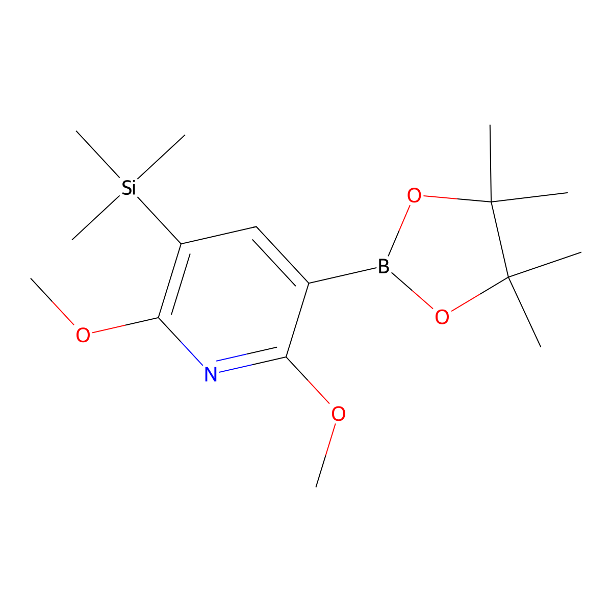 2,6-Dimethoxy-3-(trimethylsilyl)pyridine-5-boronic acid pinacol ester molecular structure, CAS 2121513-69-5