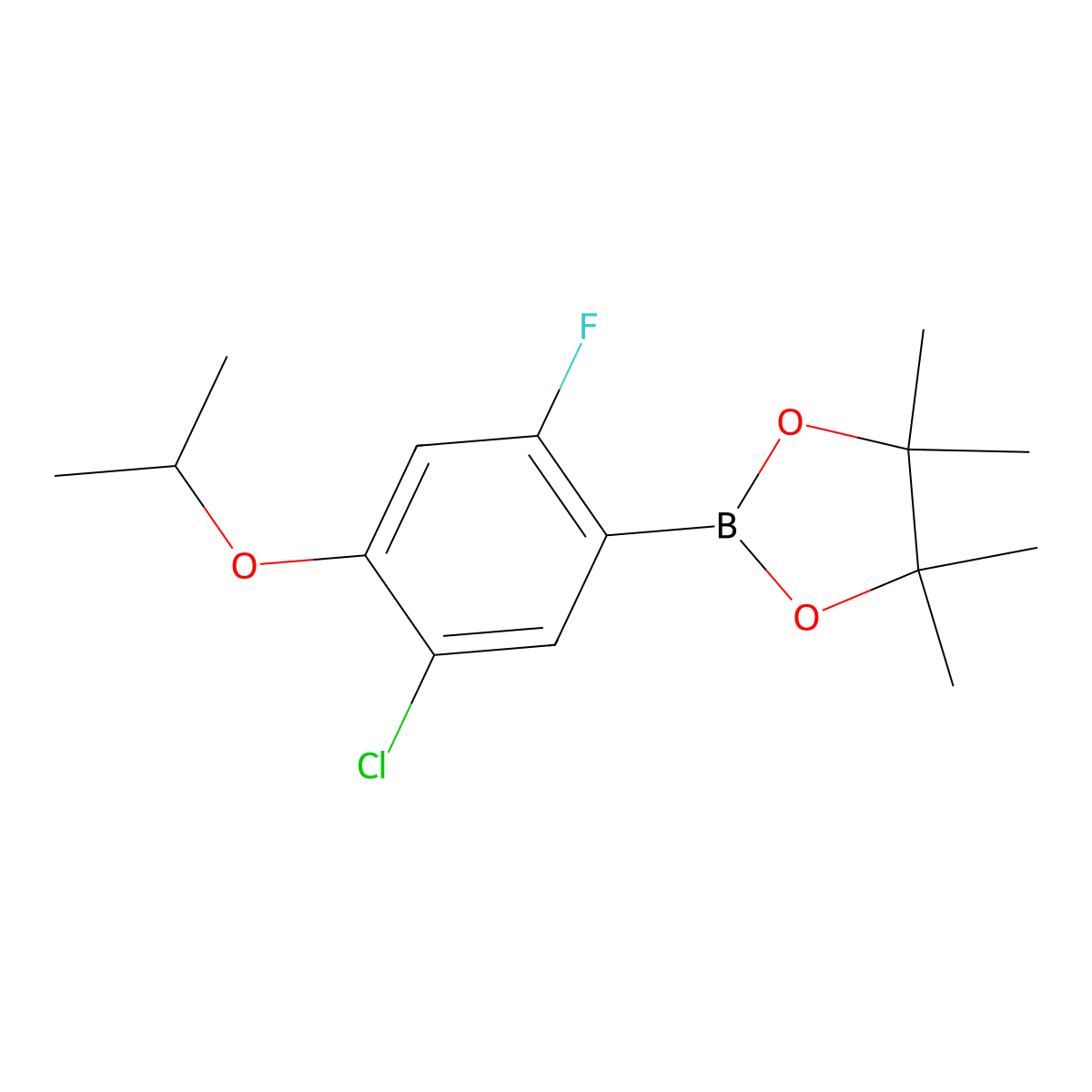 5-Chloro-2-fluoro-4-isopropoxyphenylboronic acid pinacol ester molecular structure, CAS 2121513-71-9