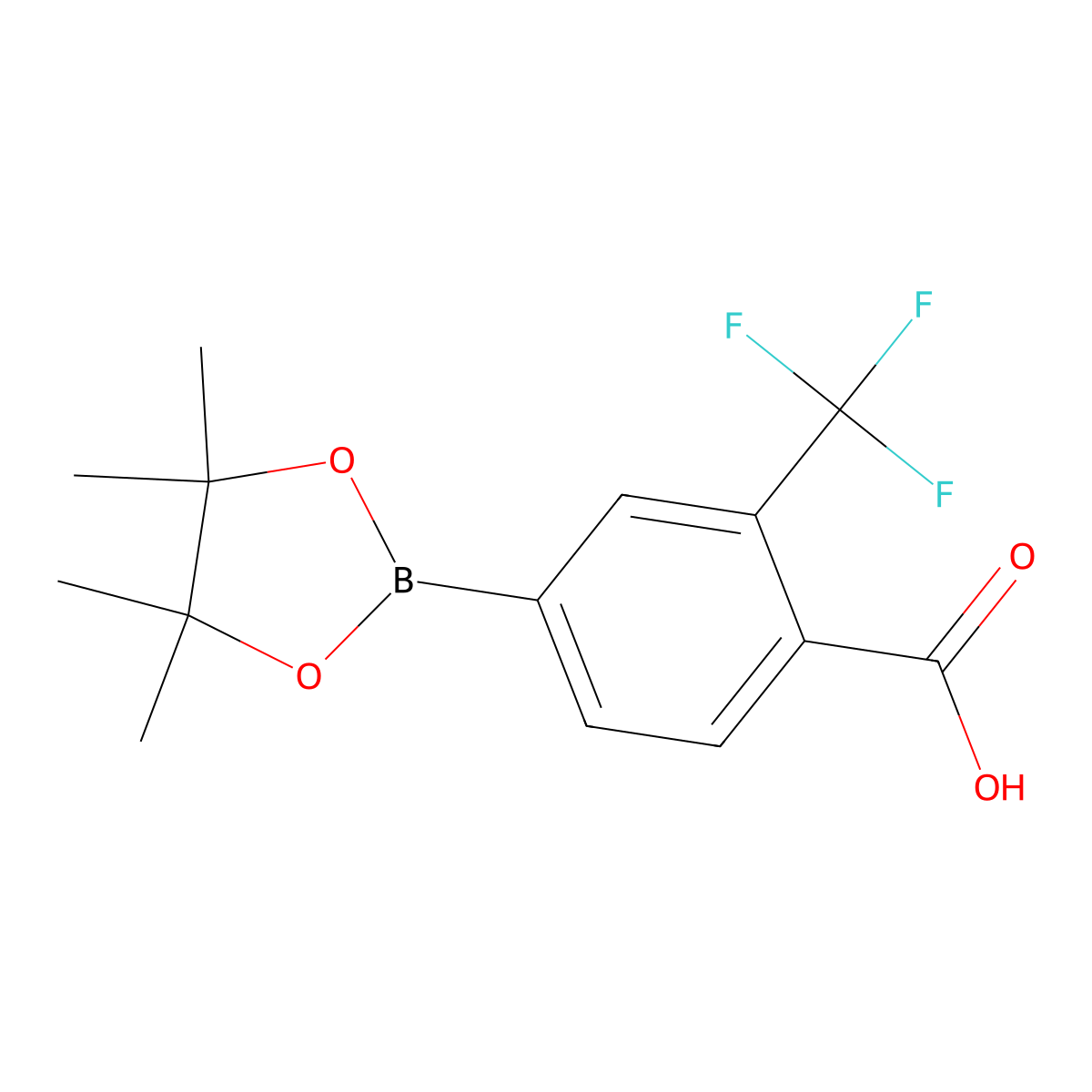 4-Carboxy-3-(trifluoromethyl)phenylboronic acid pinacol ester molecular structure, CAS 2121513-72-0