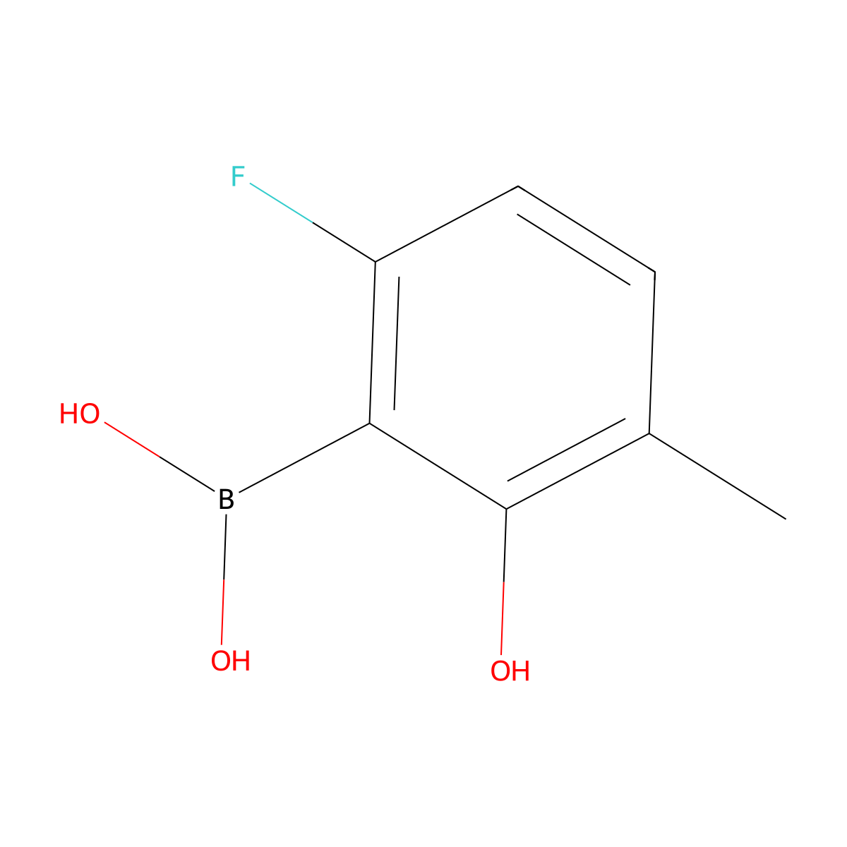 6-Fluoro-2-hydroxy-3-methylphenylboronic acid molecular structure, CAS 2121513-74-2