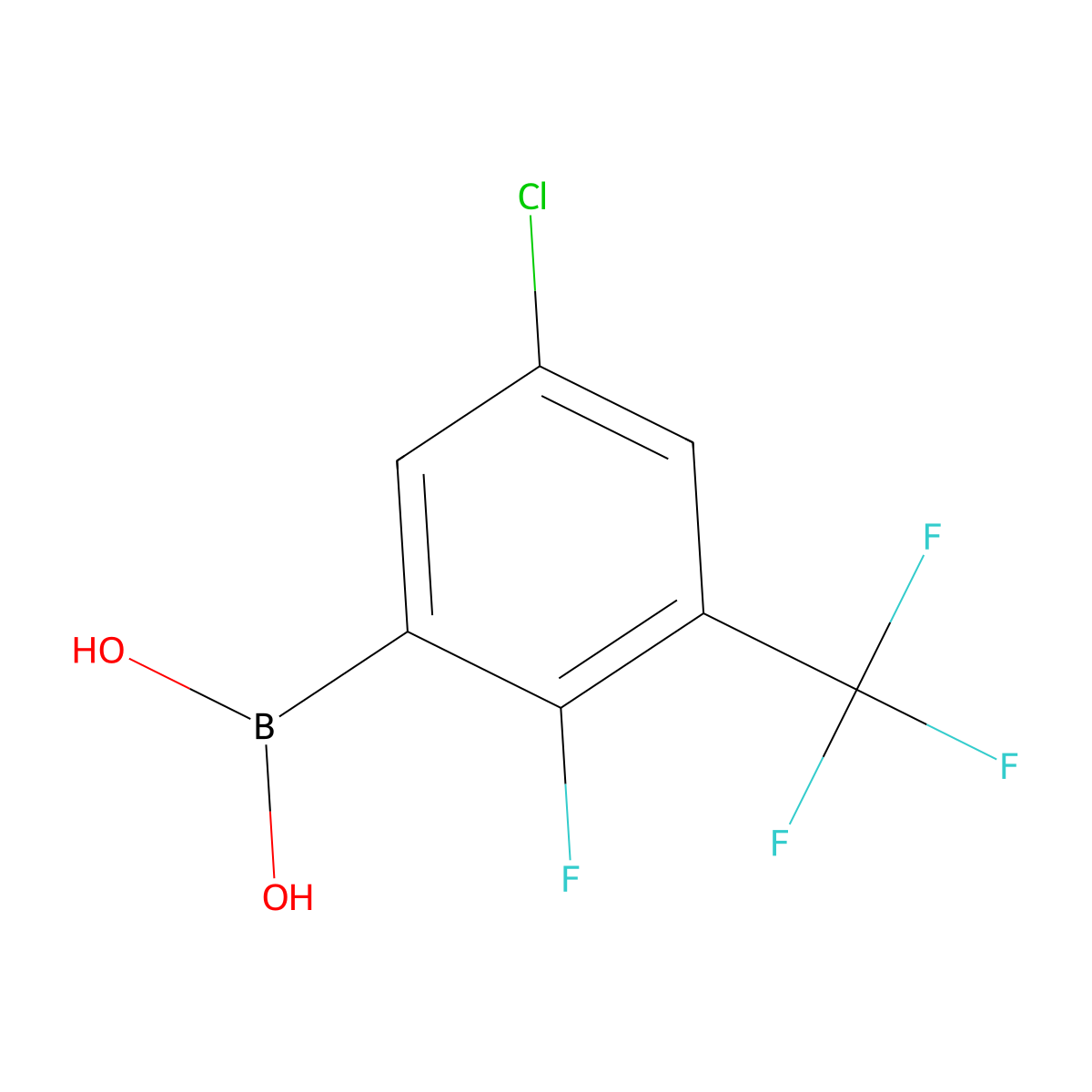 5-Chloro-2-fluoro-3-(trifluoromethyl)phenylboronic acid molecular structure, CAS 2121513-80-0