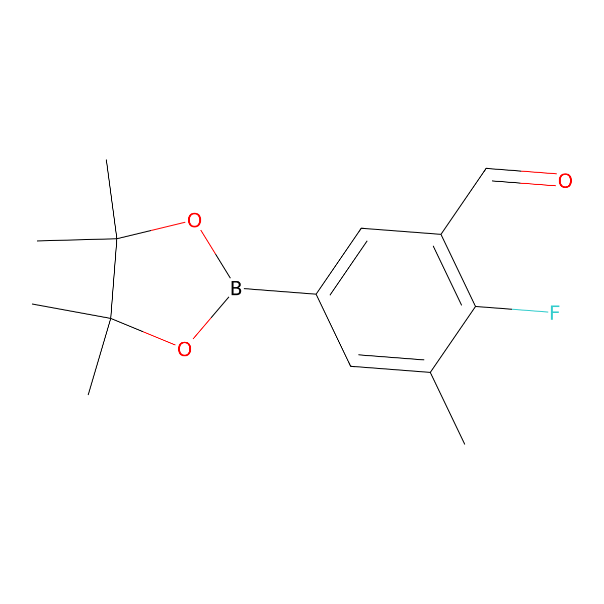 4-Fluoro-3-formyl-5-methylphenylboronic acid pinacol ester molecular structure, CAS 2121513-83-3