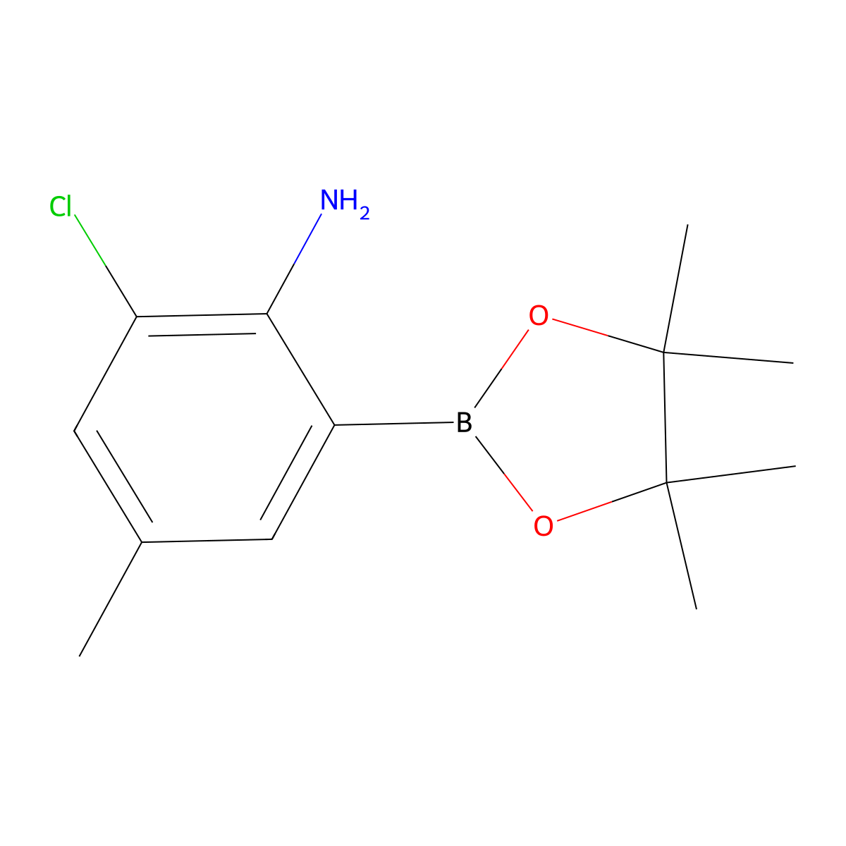 2-Chloro-4-methyl-6-(4,4,5,5-tetramethyl-1,3,2-dioxaborolan-2-YL)aniline molecular structure, CAS 2121513-87-7