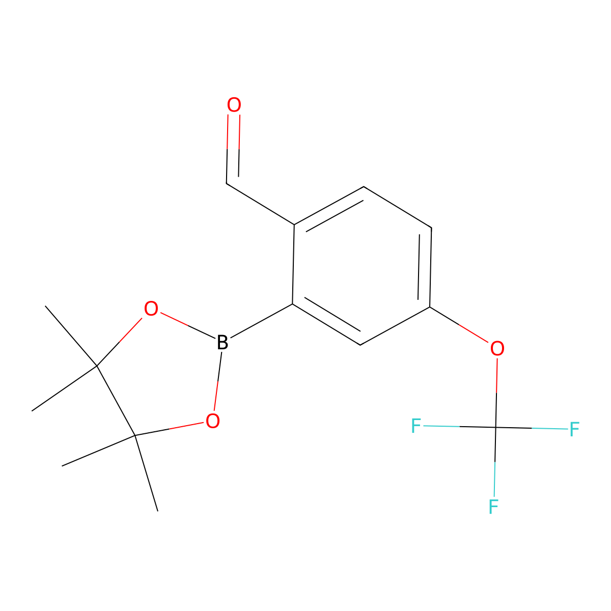 2-(4,4,5,5-Tetramethyl-1,3,2-dioxaborolan-2-yl)-4-(trifluoromethoxy)benzaldehyde molecular structure, CAS 2121513-88-8
