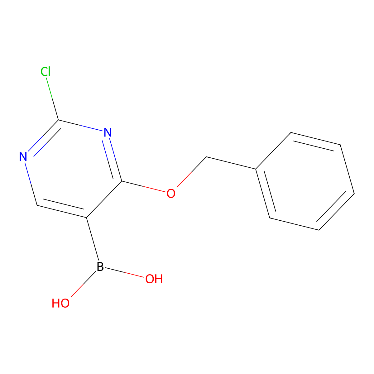 4-Benzyloxy-2-chloropyrimidine-5-boronic acid molecular structure, CAS 2121513-94-6
