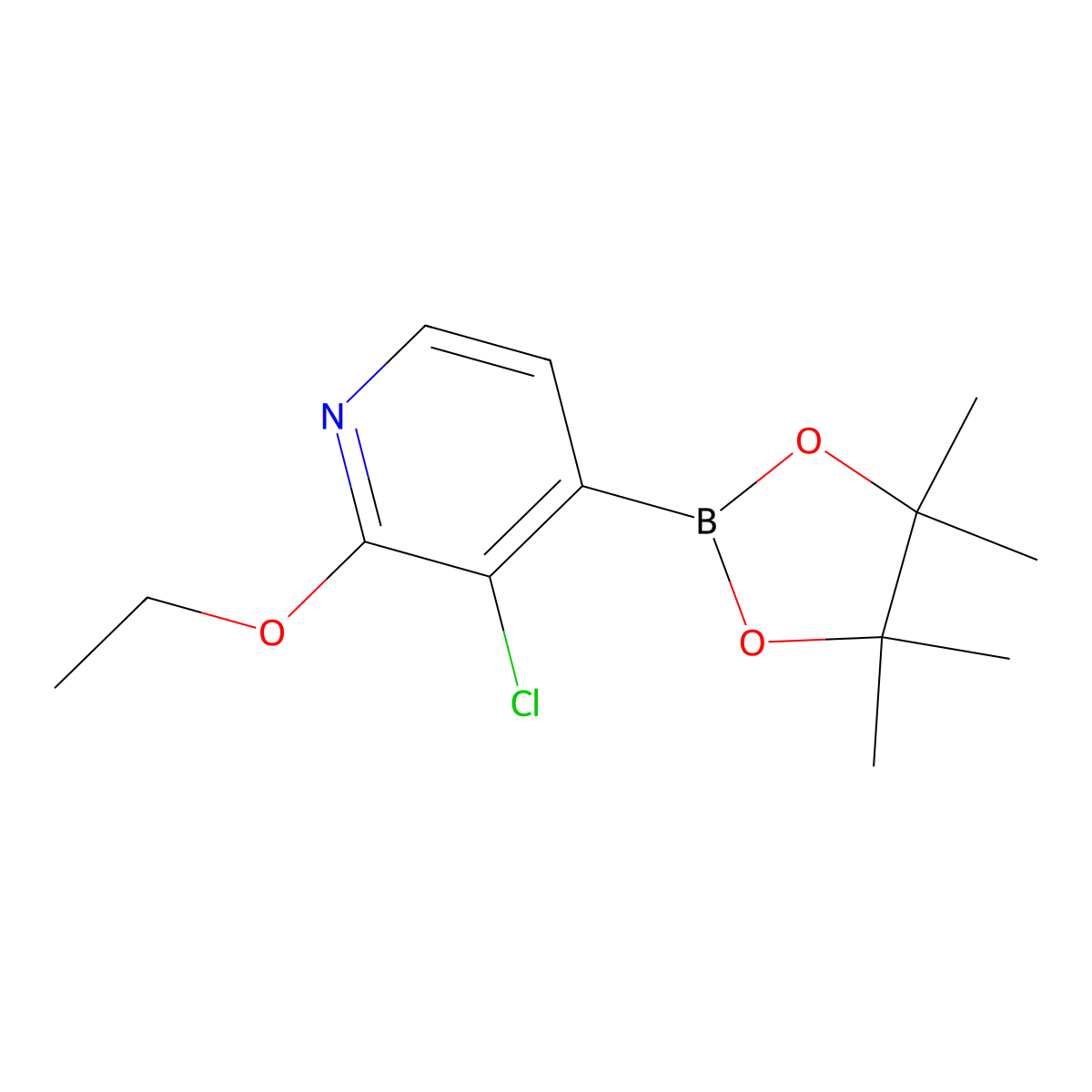3-Chloro2-ethoxypyridine-4-boronic acid pinacol ester molecular structure, CAS 2121513-95-7