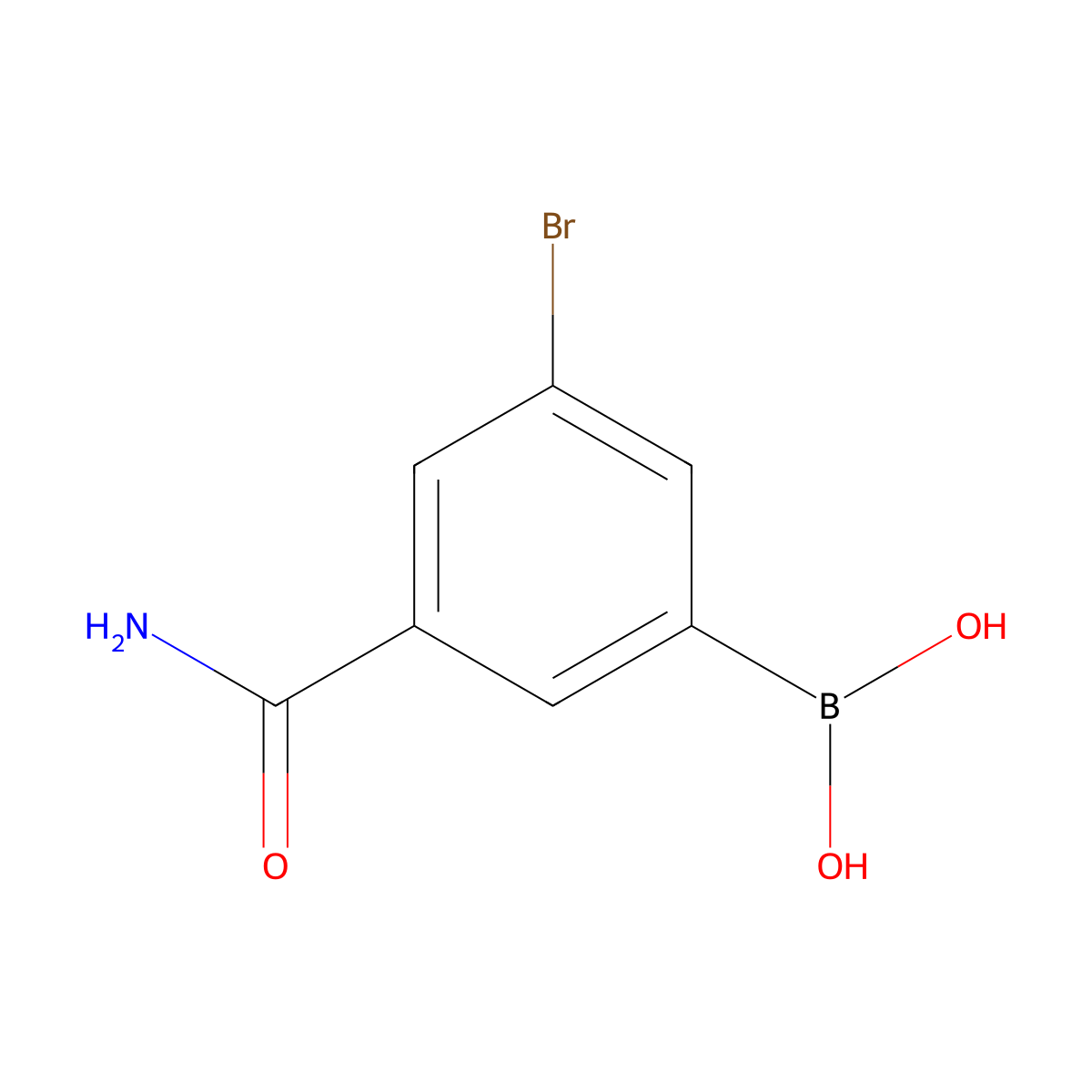 3-Aminocarbonyl-5-bromophenylboronic acid molecular structure, CAS 2121513-97-9
