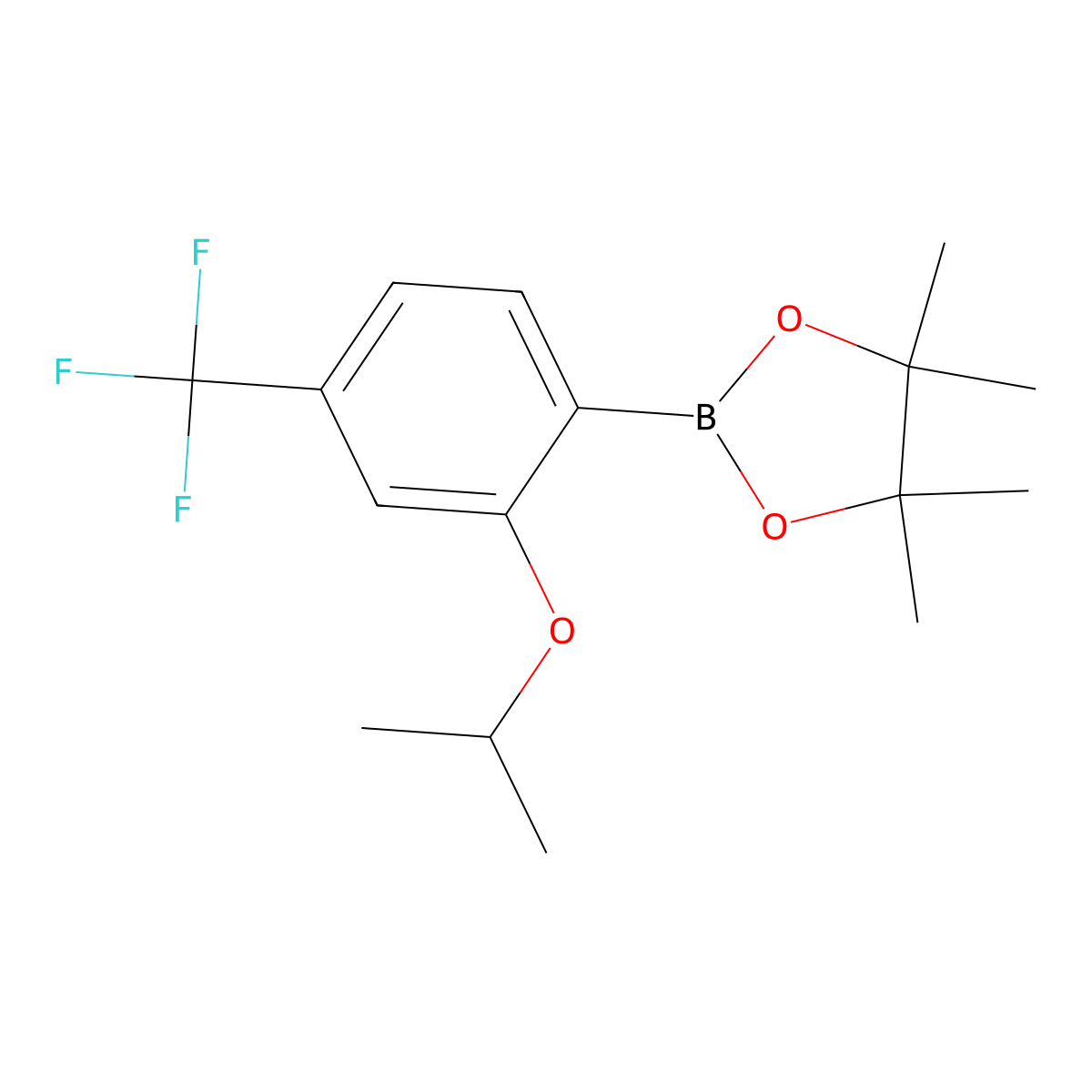 2-Isopropoxy-4-(trifluoromethyl)phenylboronic acid pinacol ester molecular structure, CAS 2121513-99-1