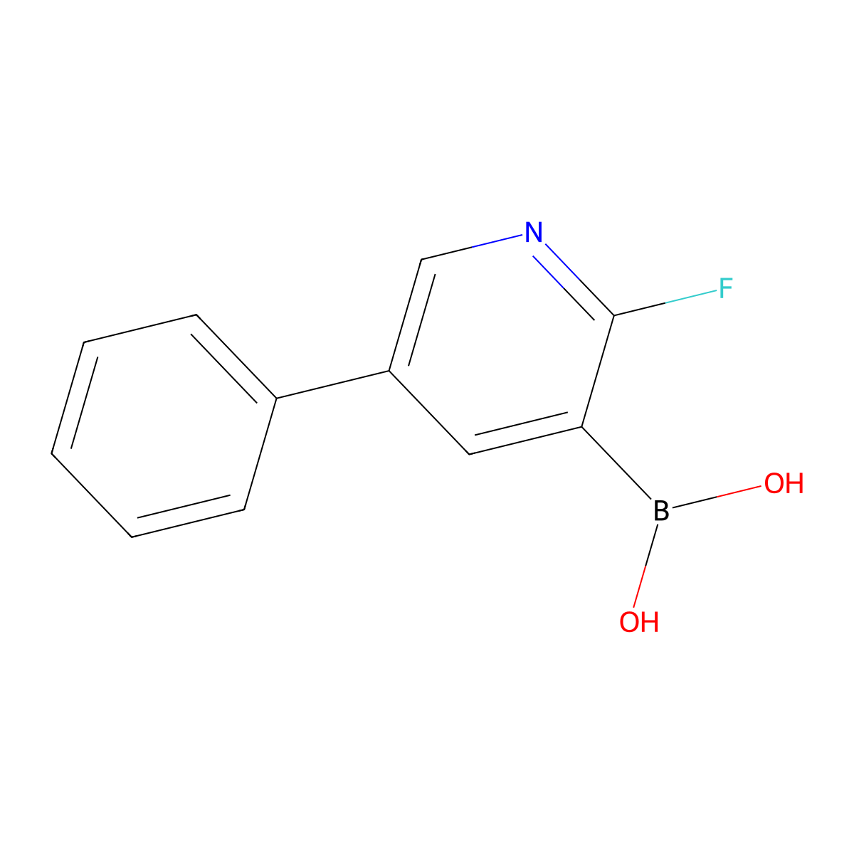 2-Fluoro-5-phenylpyridine-3-boronic acid molecular structure, CAS 2121514-00-7