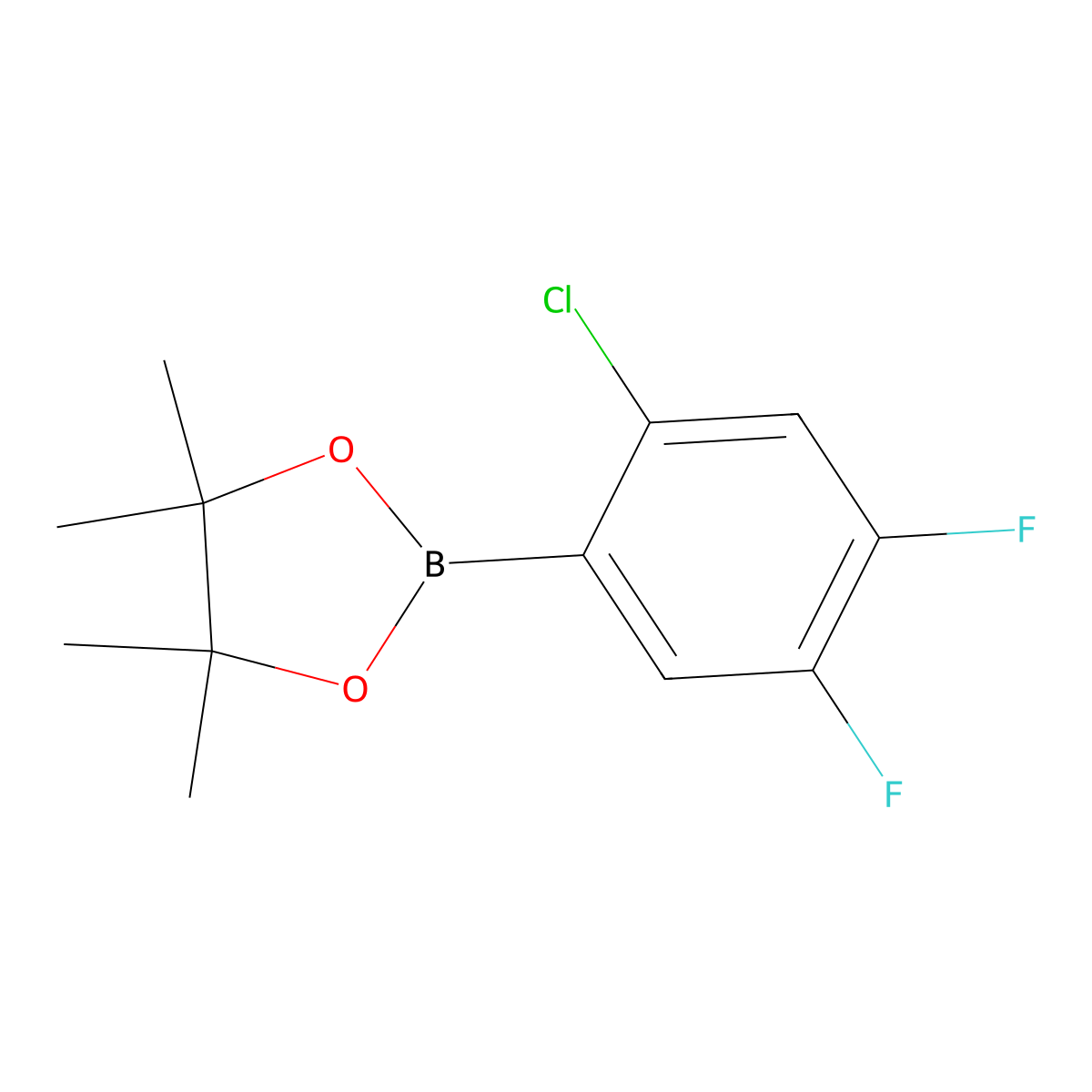 2-(2-Chloro-4,5-difluorophenyl)-4,4,5,5-tetramethyl-1,3,2-dioxaborolane molecular structure, CAS 2121514-02-9