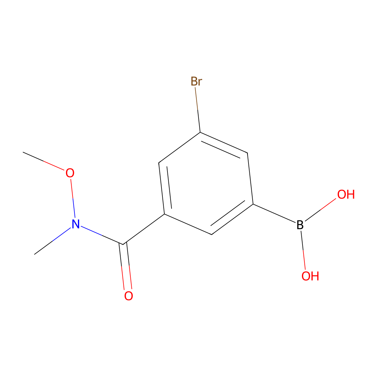 5-Bromo-3-(N,O-dimethylhydroxylaminocarbonyl)phenylboronic acid molecular structure, CAS 2121514-03-0