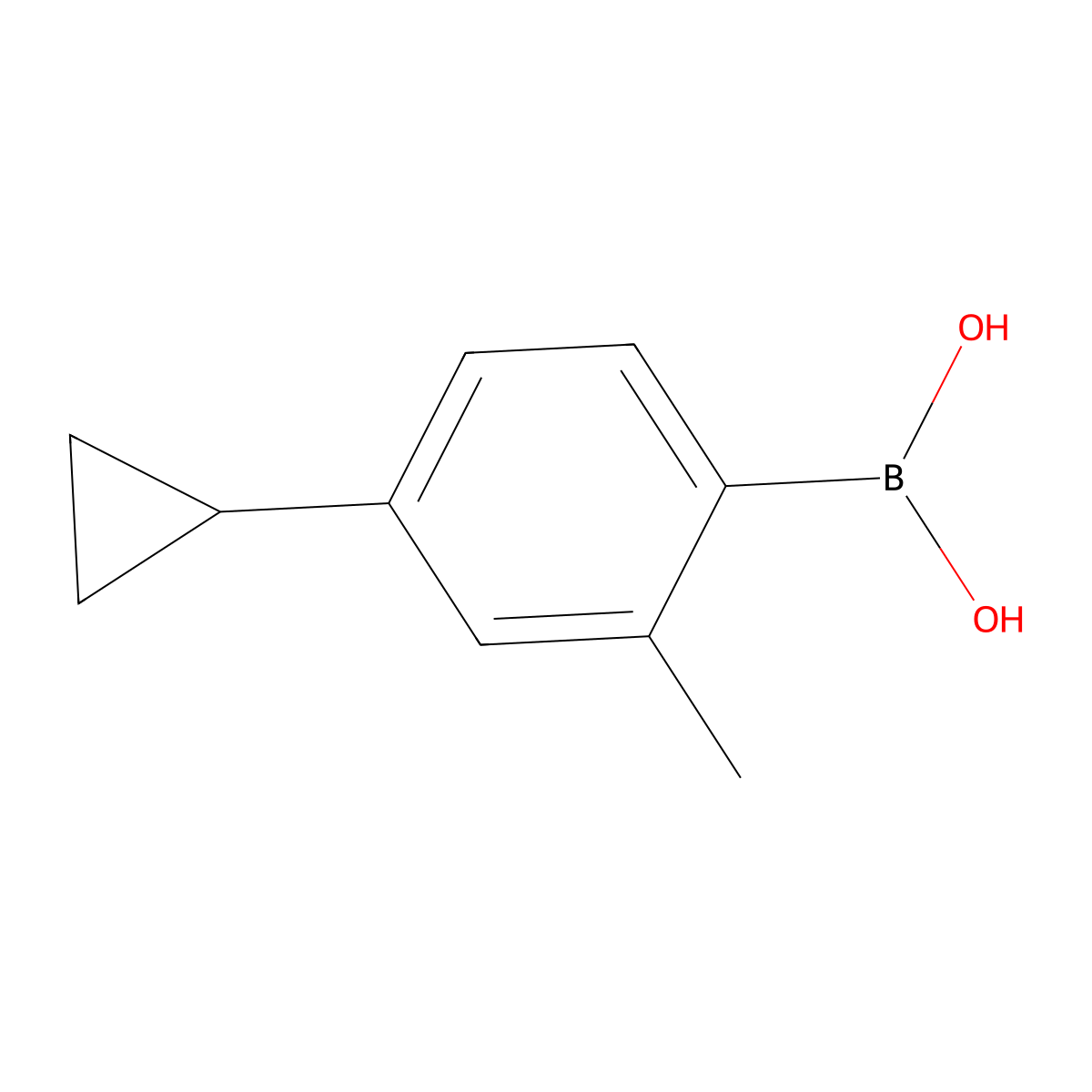 4-Cyclopropyl-2-methylphenylboronic acid molecular structure, CAS 2121514-07-4