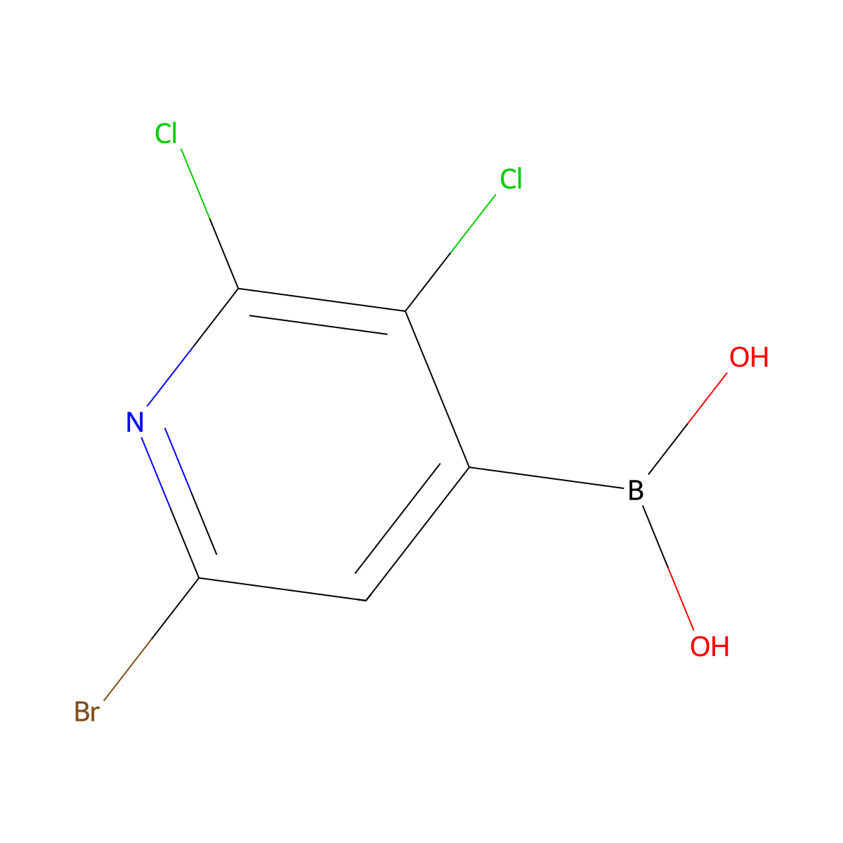 6-Bromo-2,3-dichloropyridine-4-boronic acid molecular structure, CAS 2121514-12-1