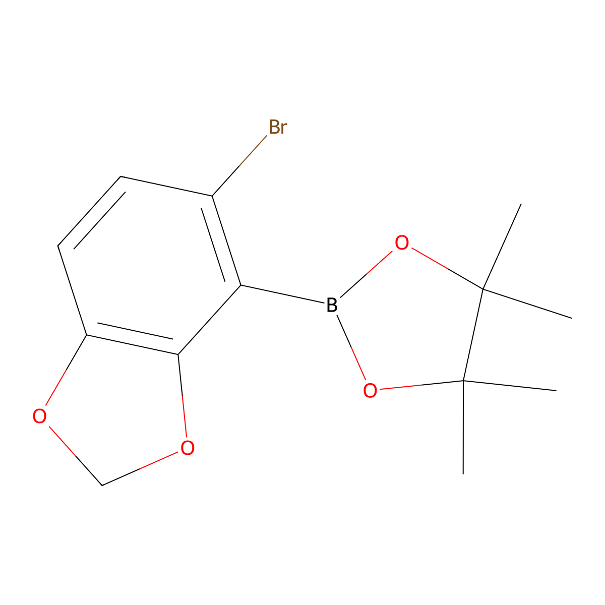 5-Bromobenzo[1,3]dioxole-4-boronic acid pinacol ester molecular structure, CAS 2121514-16-5
