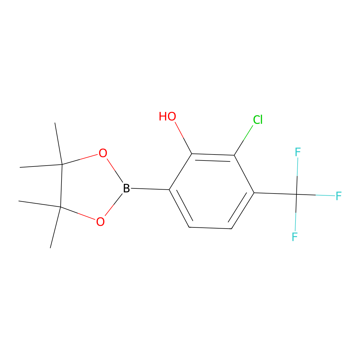 3-Chloro-2-hydroxy-4-(trifluoromethyl)phenylboronic acid pinacol ester molecular structure, CAS 2121514-17-6