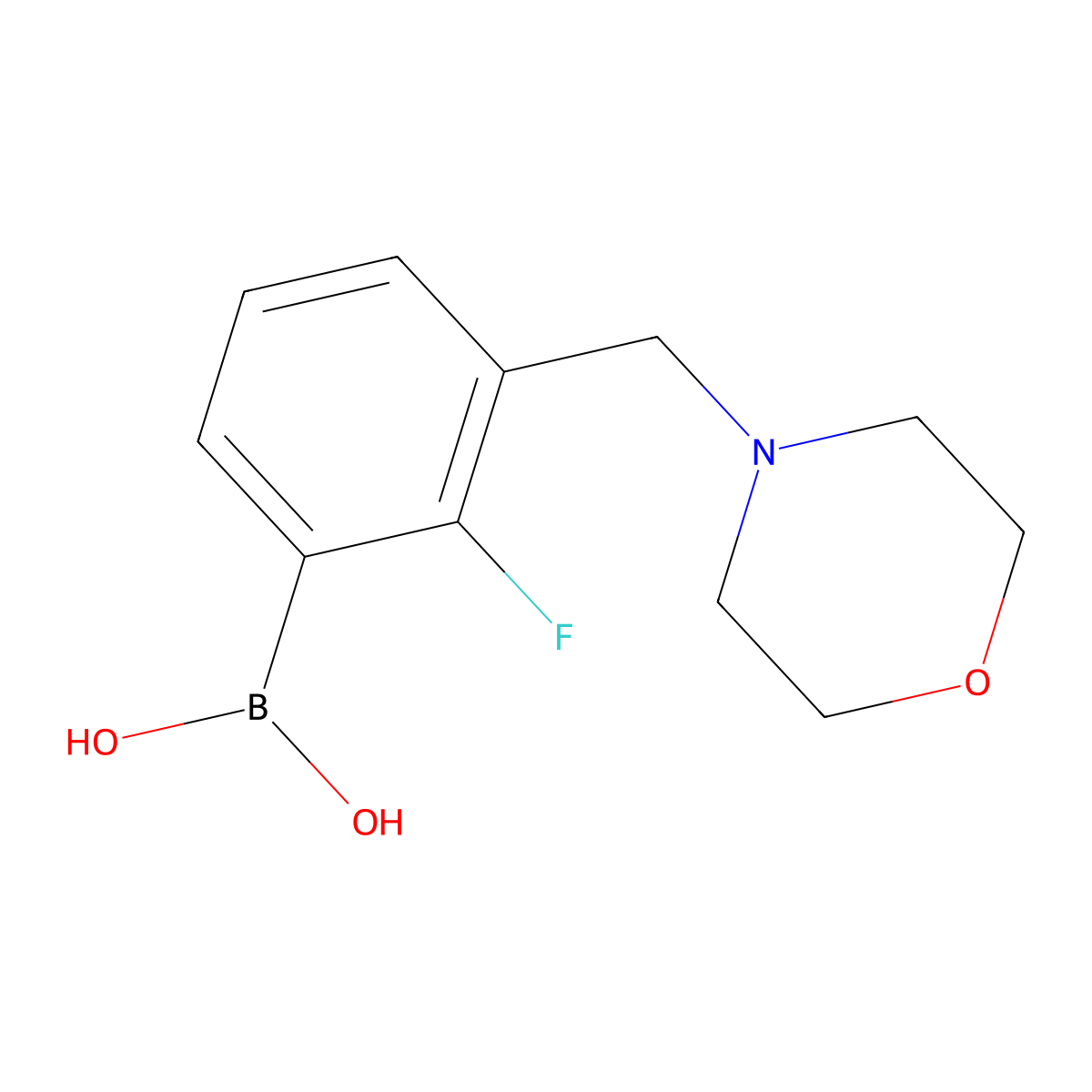 2-Fluoro-3-(morpholinomethyl)phenylboronic acid molecular structure, CAS 2121514-18-7