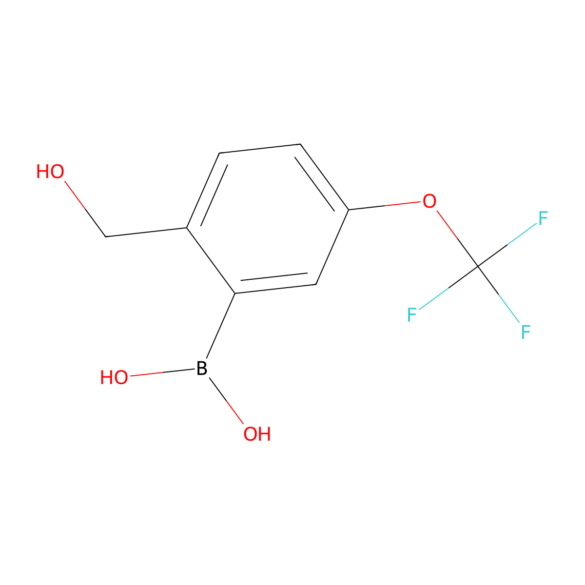 2-(Hydroxymethyl)-5-(trifluoromethoxy)phenylboronic acid molecular structure, CAS 2121514-23-4