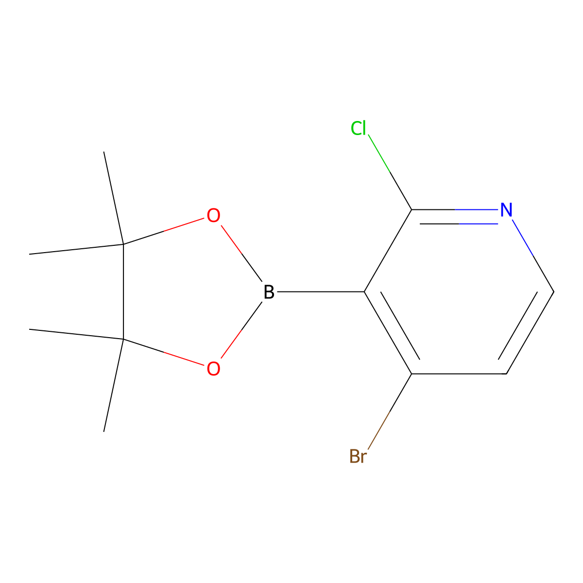 4-Bromo-2-chloro-3-(4,4,5,5-tetramethyl-1,3,2-dioxaborolan-2-YL)pyridine molecular structure, CAS 2121514-27-8