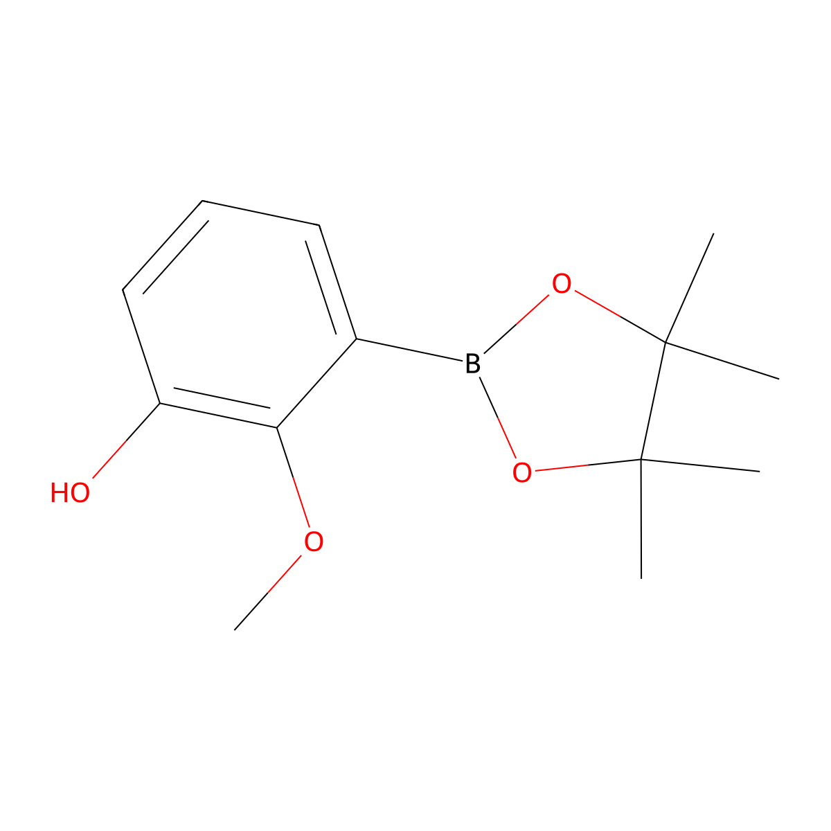 2-Methoxy-3-(4,4,5,5-tetramethyl-1,3,2-dioxaborolan-2-YL)phenol molecular structure, CAS 2121514-31-4